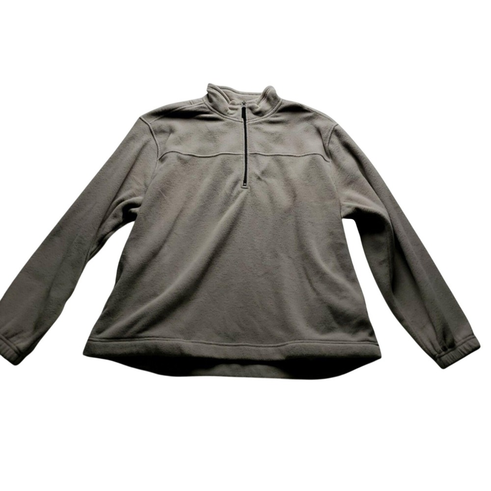 Saddlebred Sweatshirt Mens XL Beige Fleece Quarter Zip Mock Neck Pullover